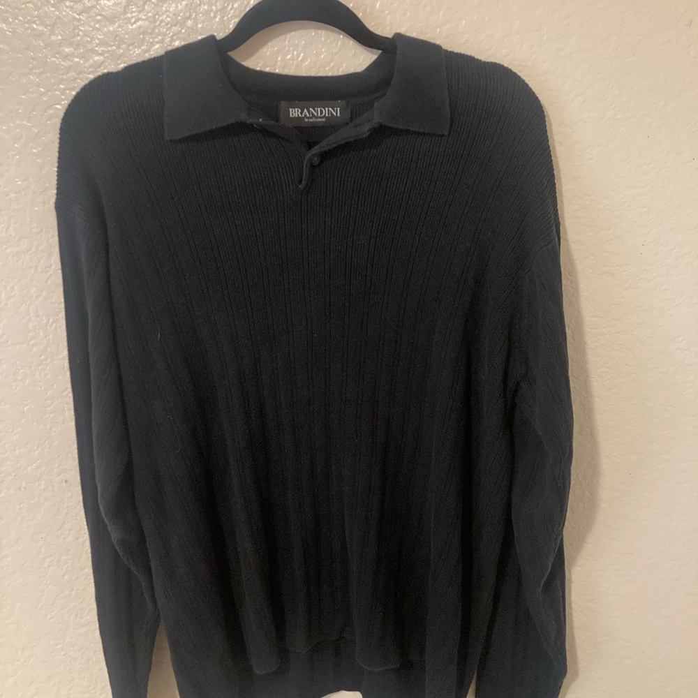 Brandini Men's Dark Gray V-Neck Sweater